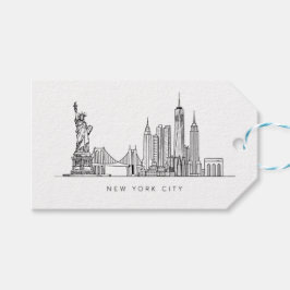Minimalist New York City Skyline Line Art Geschenkanhänger