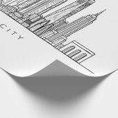 Minimalist New York City Skyline Line Art Geschenkpapier (Ecke)