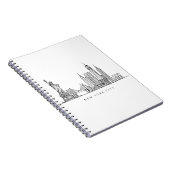 Minimalist New York City Skyline Line Art Notizblock (Rechte Seite)