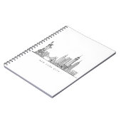 Minimalist New York City Skyline Line Art Notizblock (Linke Seite)