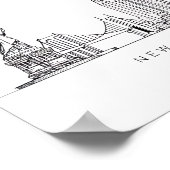 Minimalist New York City Skyline Line Art Poster (Ecke)