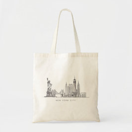 Minimalist New York City Skyline Line Art Tragetasche