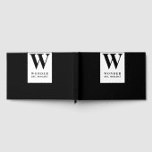 Minimalist Newlywed Logo | Black Wedding Monogram Gästebuch (Voll)