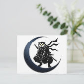 Minimalist Ninja Owl Post Card Einladung (Stehend Vorderseite)