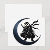 Minimalist Ninja Owl Post Card Einladung (Vorne/Hinten)