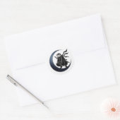 Minimalist Ninja Owl Round Sticker (Umschlag)