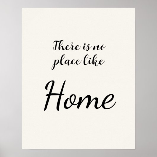 Minimalist No Place Like Home Weiß Poster (Vorne)