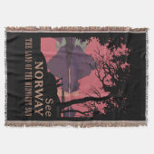 Minimalist Norway Sunset Poster - Mountain Fjord Decke (Vorderseite)