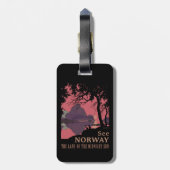 Minimalist Norway Sunset Poster - Mountain Fjord Gepäckanhänger (Rückseite vertikal)