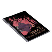 Minimalist Norway Sunset Poster - Mountain Fjord Notizblock (Rechte Seite)