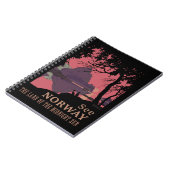 Minimalist Norway Sunset Poster - Mountain Fjord Notizblock (Linke Seite)