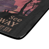 Minimalist Norway Sunset Poster - Mountain Fjord Schneidebrett (Ecke)