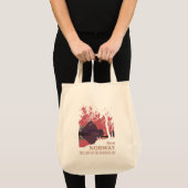 Minimalist Norway Sunset Poster - Mountain Fjord Tragetasche (Vorderseite (Produkt))