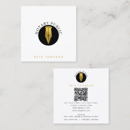 Minimalist Notary Service Signing Agent Logo Gold Quadratische Visitenkarte