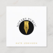 Minimalist Notary Service Signing Agent Logo Gold Quadratische Visitenkarte (Vorderseite)