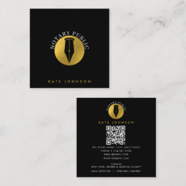 Minimalist Notary Service Signing Agent Logo Gold Quadratische Visitenkarte