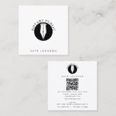 Minimalist Notary Service Signing Agent Logo Quadratische Visitenkarte (Vorne/Hinten)