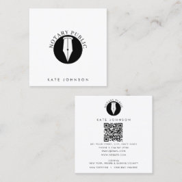 Minimalist Notary Service Signing Agent Logo Quadratische Visitenkarte