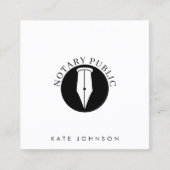 Minimalist Notary Service Signing Agent Logo Quadratische Visitenkarte (Vorderseite)