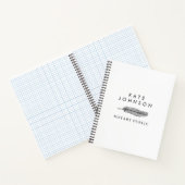 Minimalist Notary Signing Agent Feather Quill Logo Notizblock (Innenseite)