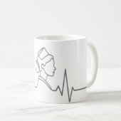 Minimalist Nurse Line Art Mug Kaffeetasse (VorderseiteRechts)