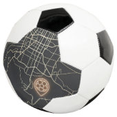 Minimalist NYC Soccer Map Pin Line Art Fußball (Dreiviertel)