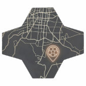 Minimalist NYC Soccer Map Pin Line Art Fußball (Flach)