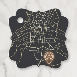 Minimalist NYC Soccer Map Pin Line Art Geschenkanhänger