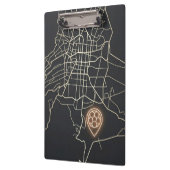 Minimalist NYC Soccer Map Pin Line Art Klemmbrett (Links)