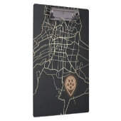 Minimalist NYC Soccer Map Pin Line Art Klemmbrett (Rechts)