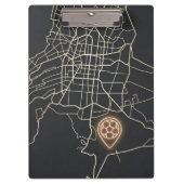 Minimalist NYC Soccer Map Pin Line Art Klemmbrett (Vorderseite)