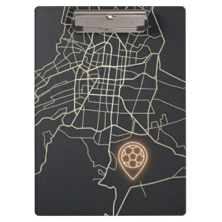 Minimalist NYC Soccer Map Pin Line Art Klemmbrett