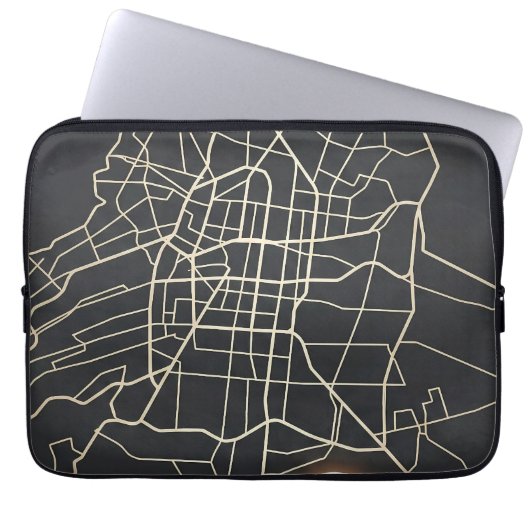 Minimalist NYC Soccer Map Pin Line Art Laptopschutzhülle (Vorderseite)