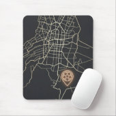 Minimalist NYC Soccer Map Pin Line Art Mousepad (Mit Mouse)