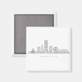 Minimalist Oklahoma City Skyline Illustration Magnet (Vorderseite/Rückseite)