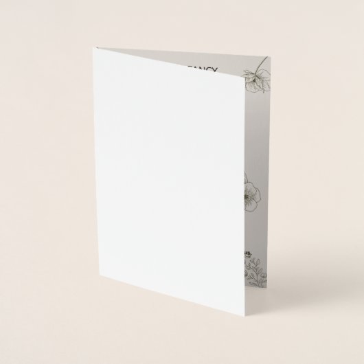 Minimalist Olive Green & Cream Wedding Invitation Folienkarte (Vorderseite)