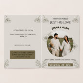 Minimalist Olive Green & Cream Wedding Invitation Folienkarte (Innenseite)