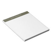 Minimalist Olive Green Elegant Monogram Notizblock (angewinkelt)