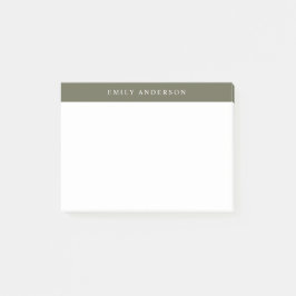 Minimalist Olive Green Elegant Monogram Post-it Klebezettel