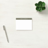 Minimalist Olive Green Elegant Monogram Post-it Klebezettel (Büro)