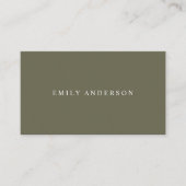 Minimalist Olive Green Elegant Monogram Visitenkarte (Vorderseite)