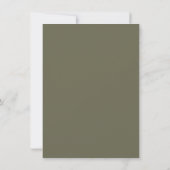 Minimalist Olive Green Elegant Script Custom name Mitteilungskarte (Rückseite)