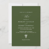 Minimalist Olive Green Simple Chic Wedding Einladung (Vorderseite)