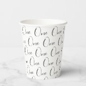 Minimalist One  First Birthday Pappbecher (Rückseite)