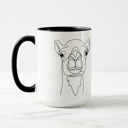Minimalist One Line Camel Face Mug – Modern Contin Tasse (Links)