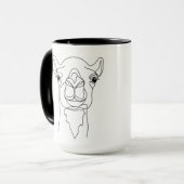 Minimalist One Line Camel Face Mug – Modern Contin Tasse (Vorderseite Links)