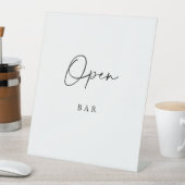 Minimalist Open Bar Sign Modern Elegant Wedding  Sockelschild (In Situ)