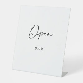 Minimalist Open Bar Sign Modern Elegant Wedding  Sockelschild