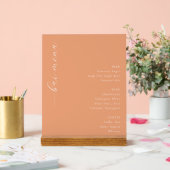 Minimalist Orange Bar Menu Sign Acrylschild (Hochzeit)