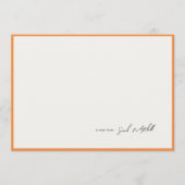 Minimalist Orange Border Personalized Script Mitteilungskarte (Vorderseite)